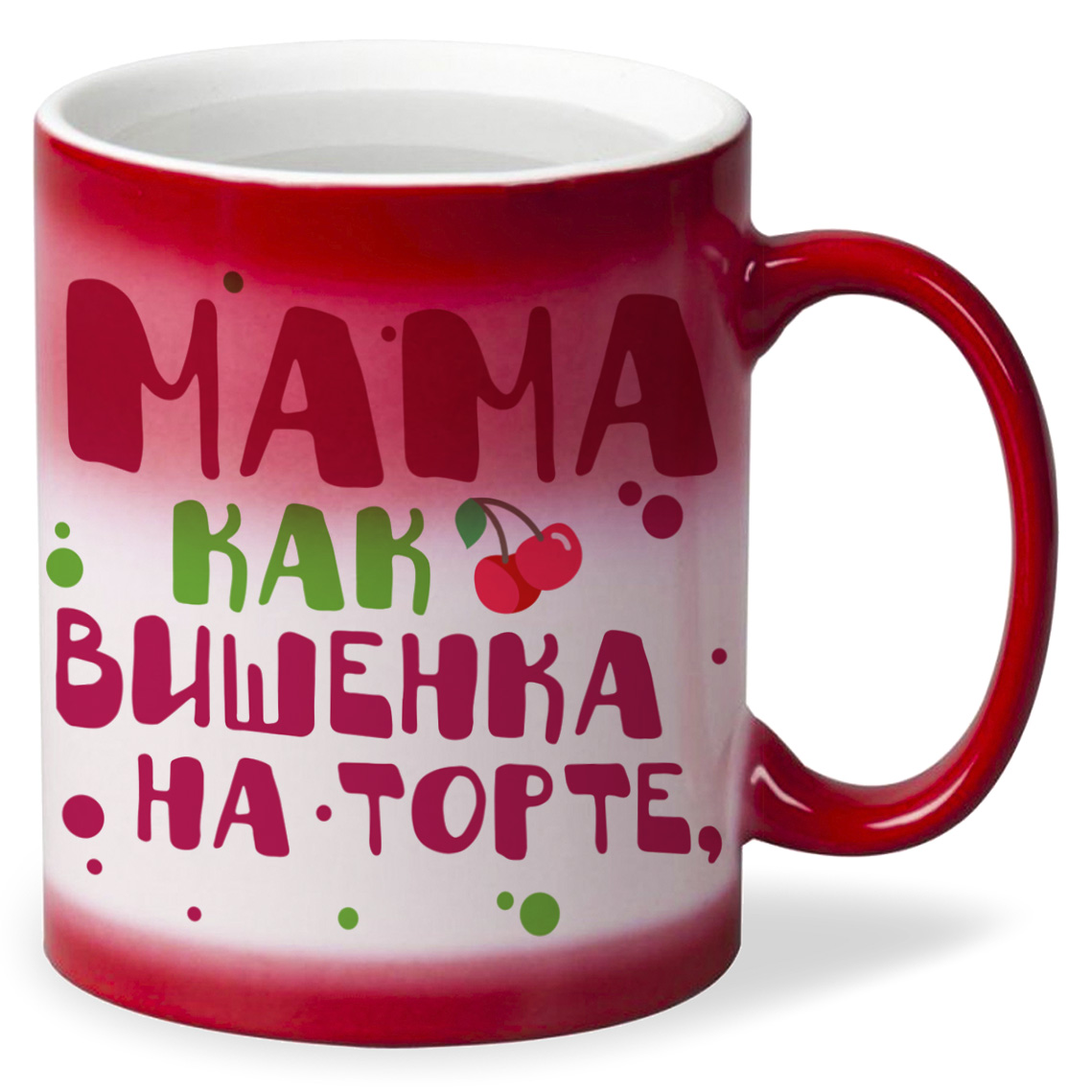

Кружка CoolPodarok Прикол Семья Мама как вишенка на торте все дополняет
