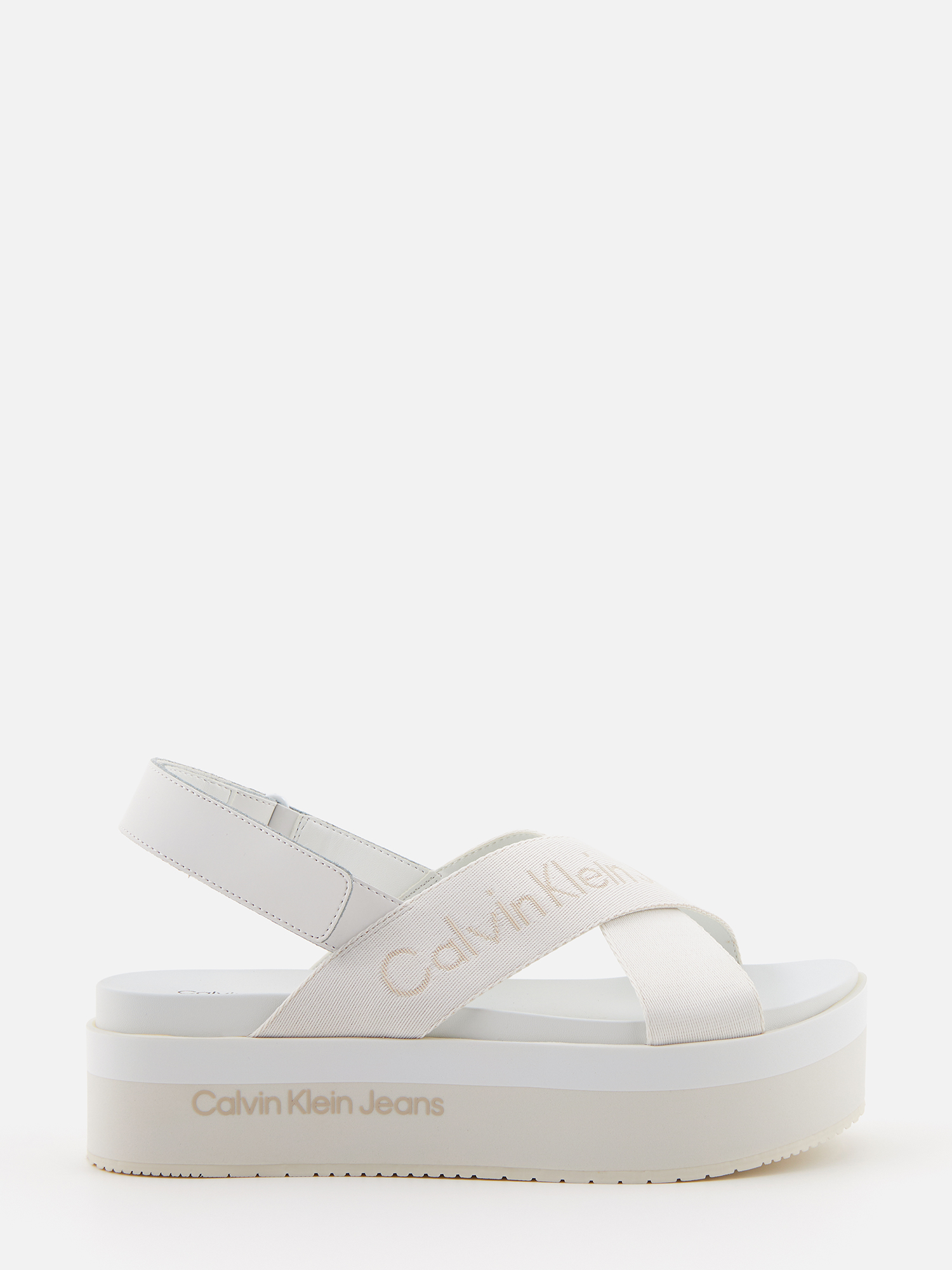 Сандалии женские Calvin Klein Platform YW0YW01362YBR белые 37 EU 15990₽