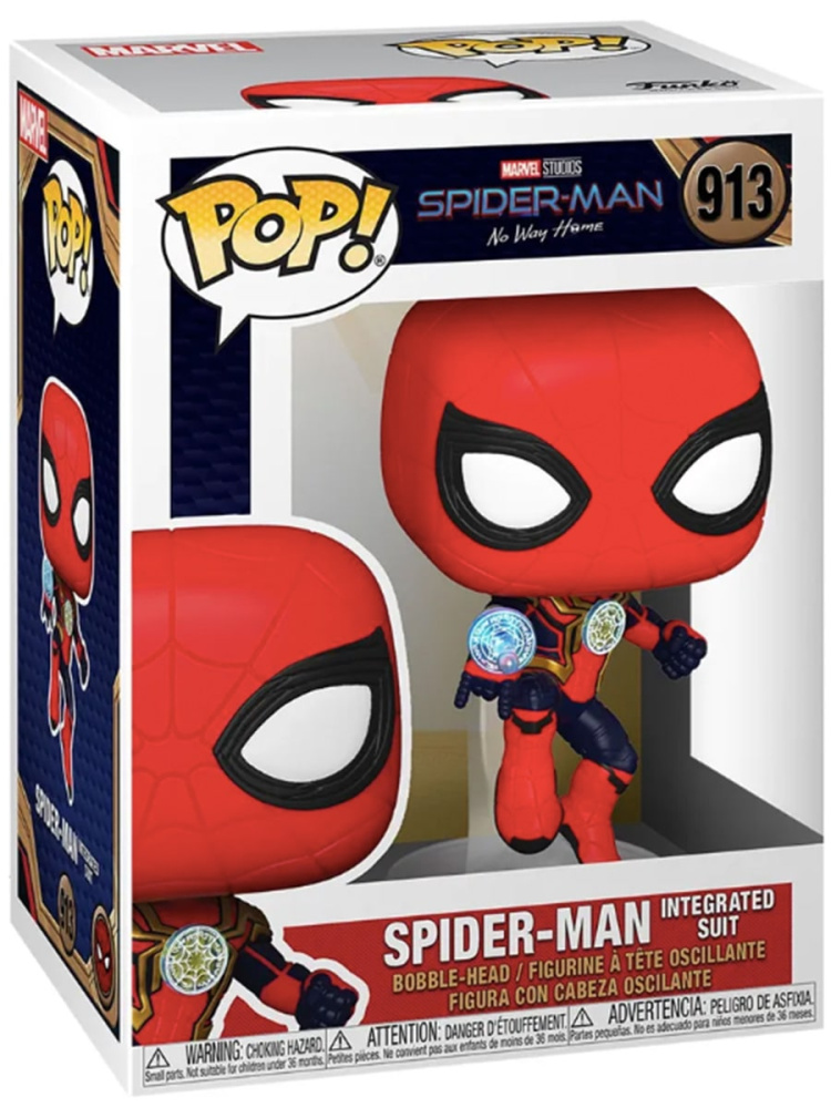 

Фигурка Funko POP! Человек паук Spider Man Integrated Suit №913 головотряс 11 см, POP!