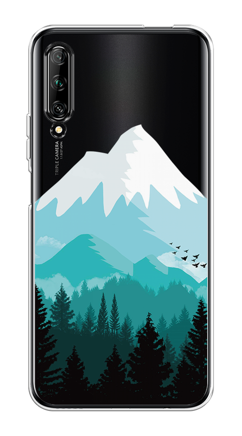 

Чехол на Huawei Y9s "Синяя снежная гора", Белый;голубой, 611150-2