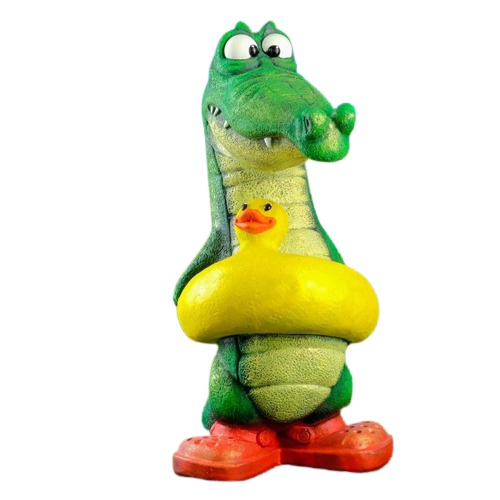 фото Садовая фигура крокодил тосик полистоун 30 х 37 х 54 см nobrand