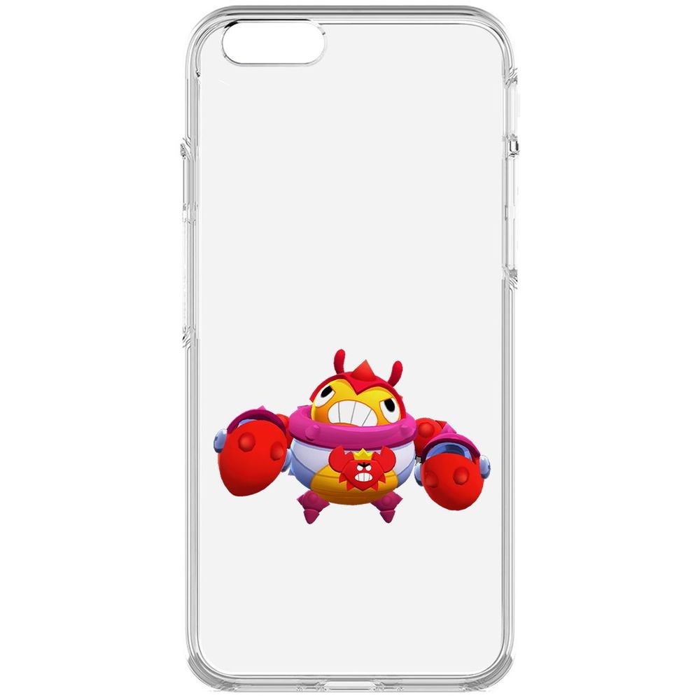 

Чехол-накладка Krutoff Clear Case Brawl Stars-Краб Тик для iPhone 6