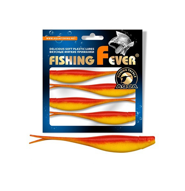 Риппер для дроп-шота AQUA FishingFever BOSS, 9см, 3,2g, 5шт, 057 (желто-оранжевый)