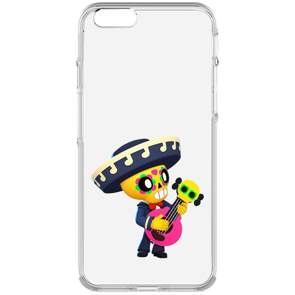 

Чехол-накладка Krutoff Clear Case Brawl Stars-Поко для iPhone 6, Прозрачный