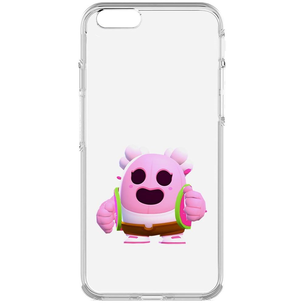 

Чехол-накладка Krutoff Clear Case Brawl Stars-Сакура Спайк для iPhone 6, Прозрачный