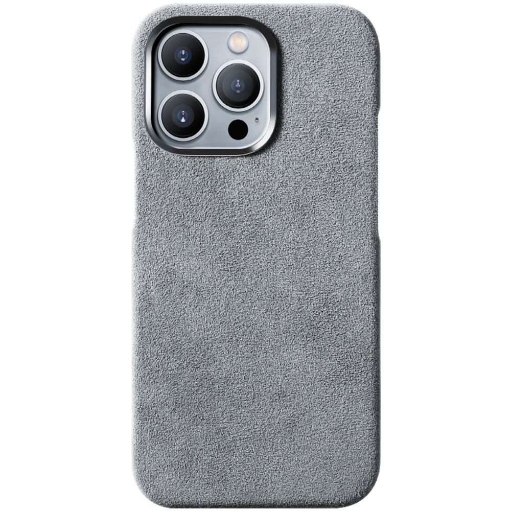 

Чехол из алькантары (открытый) с MagSafe для iPhone 13 Pro, Sancore (Серый), Чехол