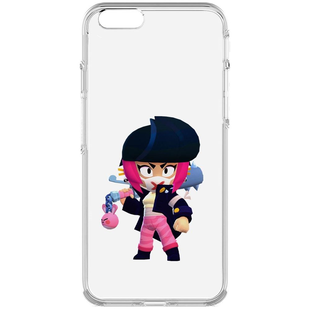 

Чехол-накладка Krutoff Clear Case Brawl Stars-Ужасная Биби для iPhone 6, Прозрачный