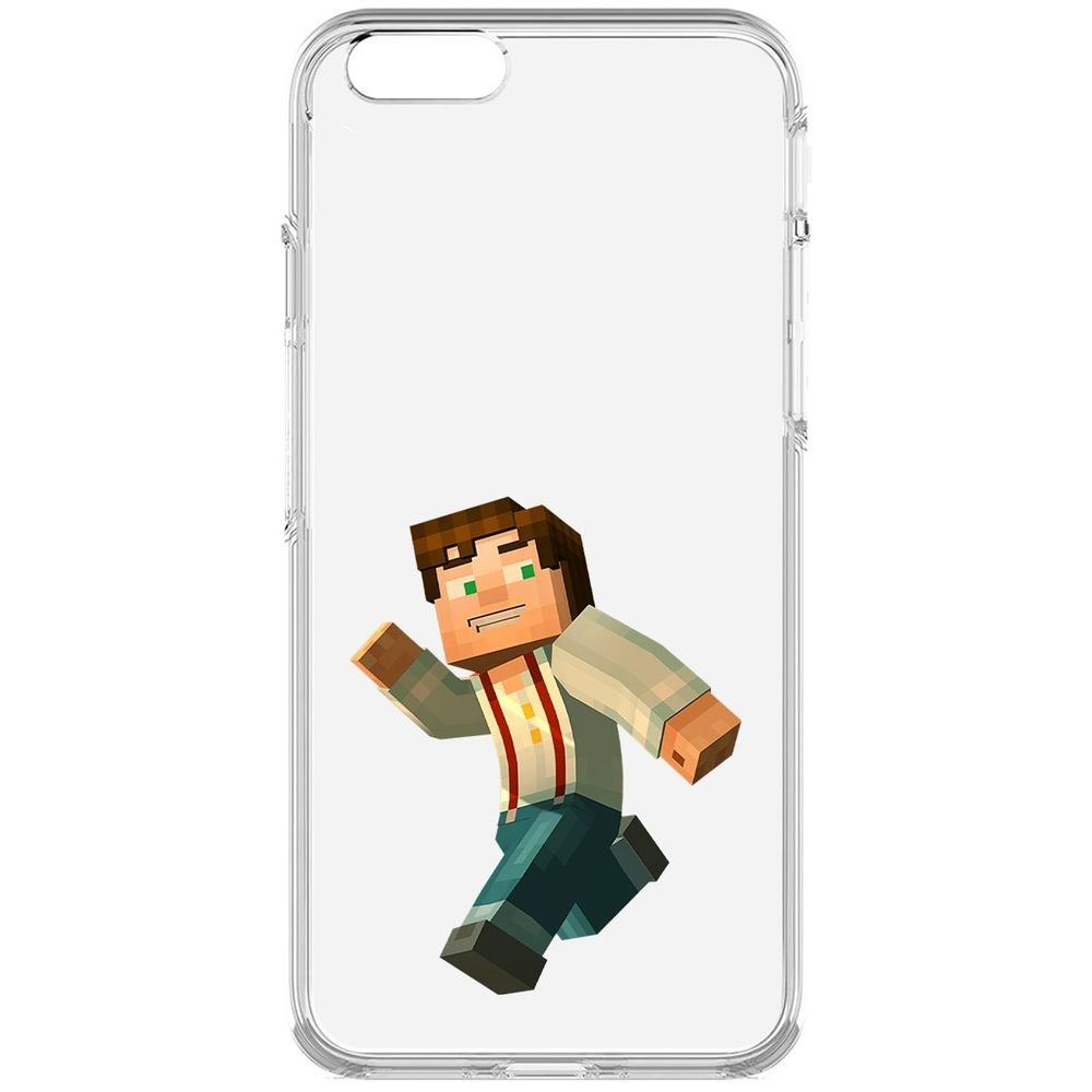 

Чехол-накладка Krutoff Clear Case Minecraft-Джесси для iPhone 6, Прозрачный
