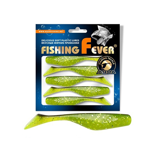 Риппер AQUA FishingFever REX, 8,0cm, 5,8g, 5шт, 067 (прозрач.-зел. с черным и блест.)