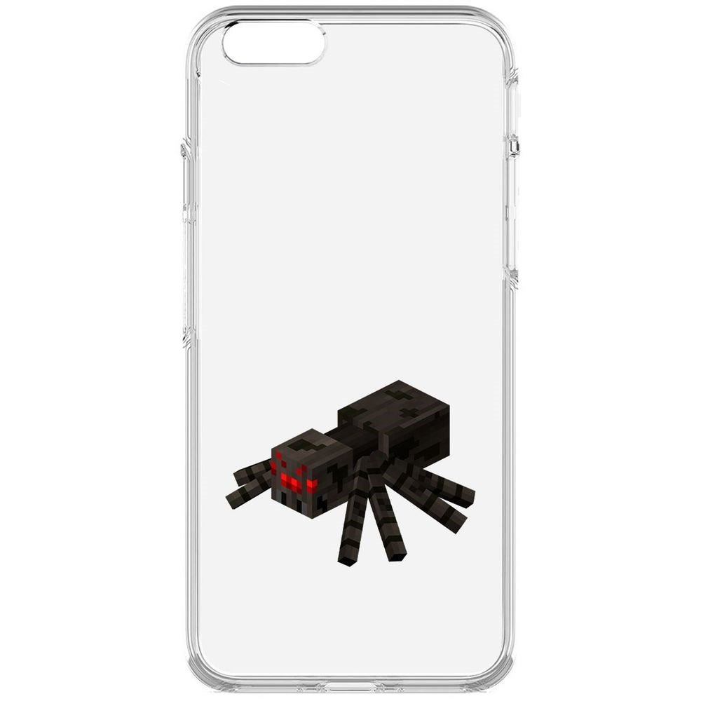 фото Чехол-накладка krutoff clear case minecraft-паук для iphone 6