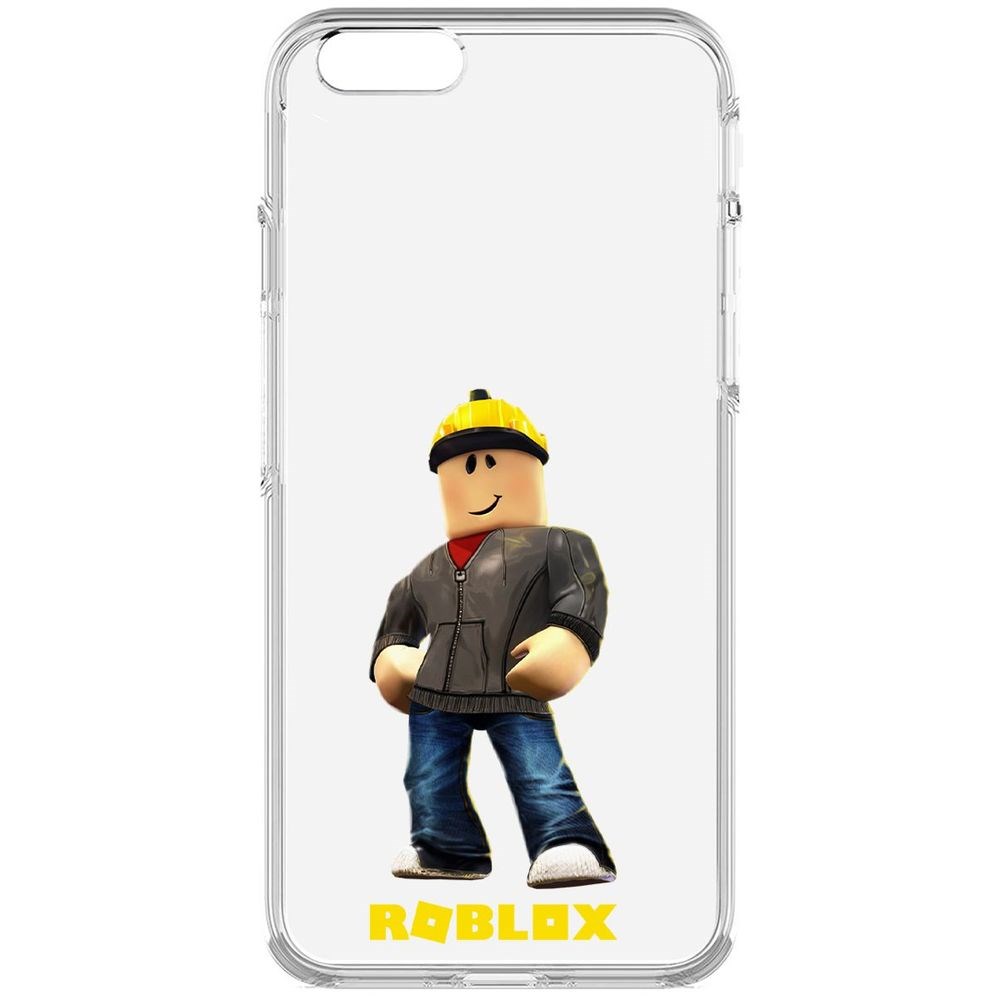 

Чехол-накладка Krutoff Clear Case Roblox-Строитель для iPhone 6, Прозрачный