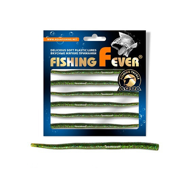 

Червь AQUA FishingFever EEL, длина - 12,0cm, вес - 3,0g, упаковка 6 шт, WH08, 1 упаковка., Зеленый, Fishing Fever Eeel
