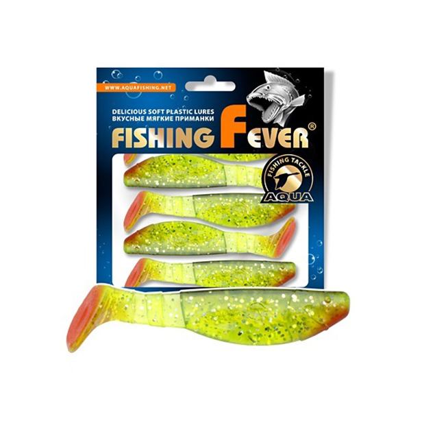 Риппер AQUA FishingFever FLAT, 10,0cm, 11,8g, 4 шт, 067 (прозрач.-зеленый с блест.), 1 уп.