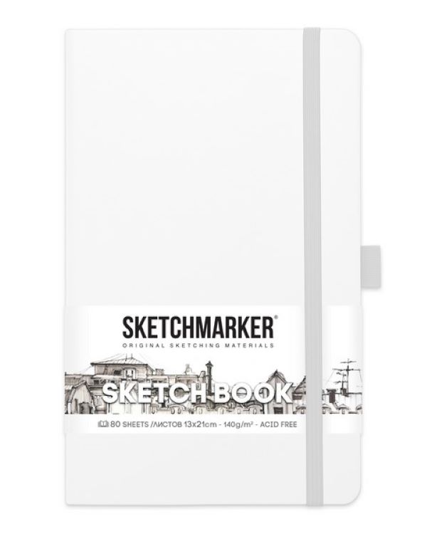 

Блокнот Sketchbook 130*210 мм, 140 г/м2, 80л. белый, Sketchmarker