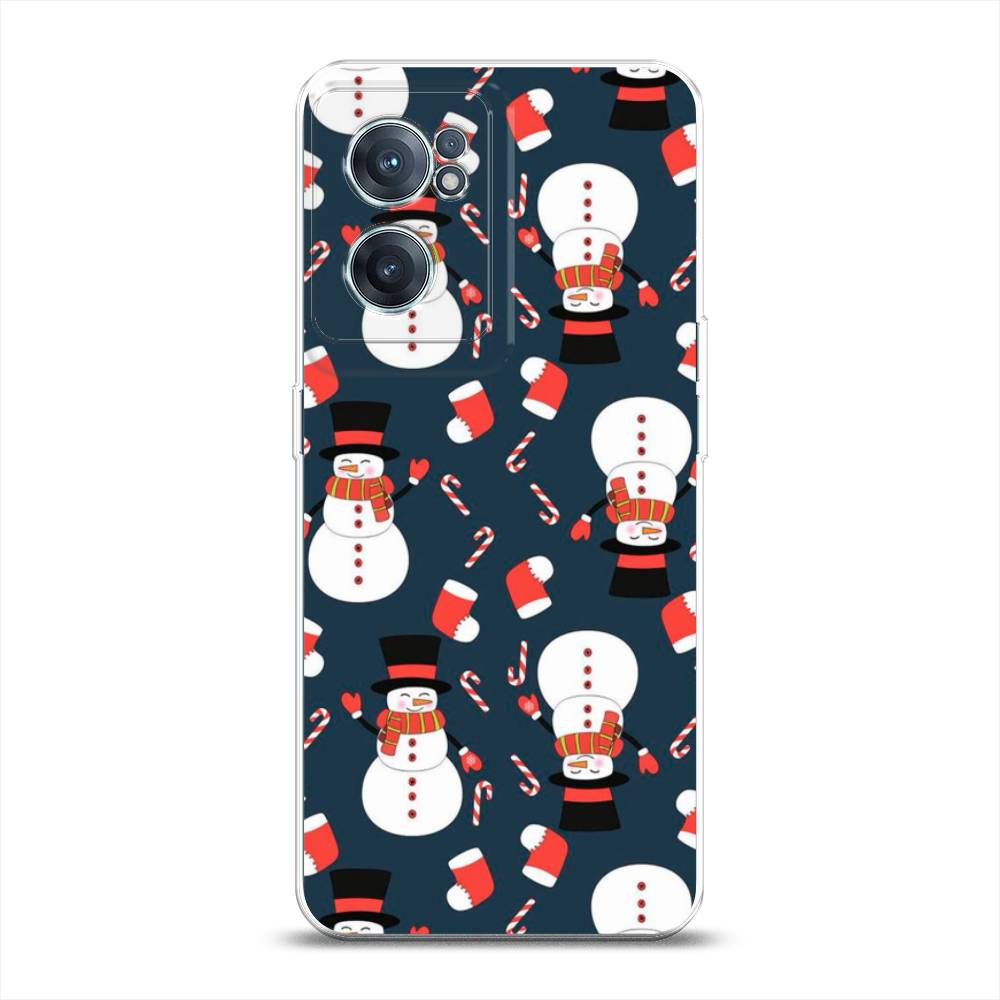 

Чехол на OnePlus Nord CE 2 5G "Синие снеговики", Синий;белый;красный, 152650-5