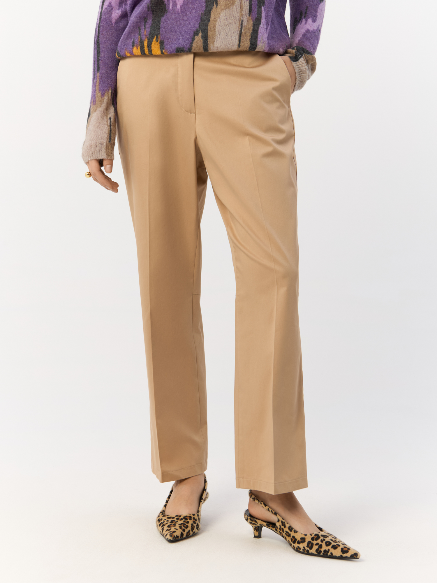 

Брюки женские Gerry Weber 120020-31283 бежевые 40, Бежевый, 120020-31283
