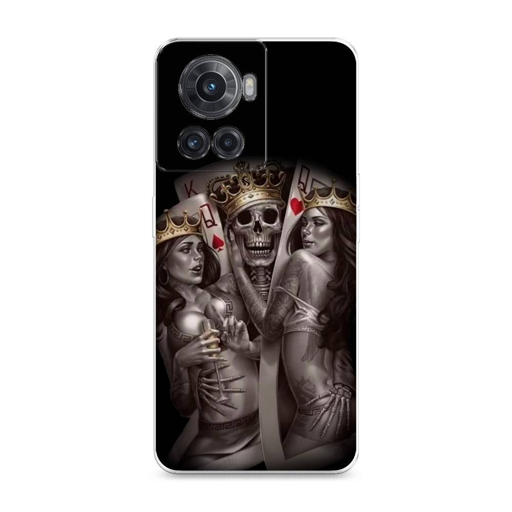 

Чехол на OnePlus 10R "Карты король и королевы", Серый;желтый, 153050-6