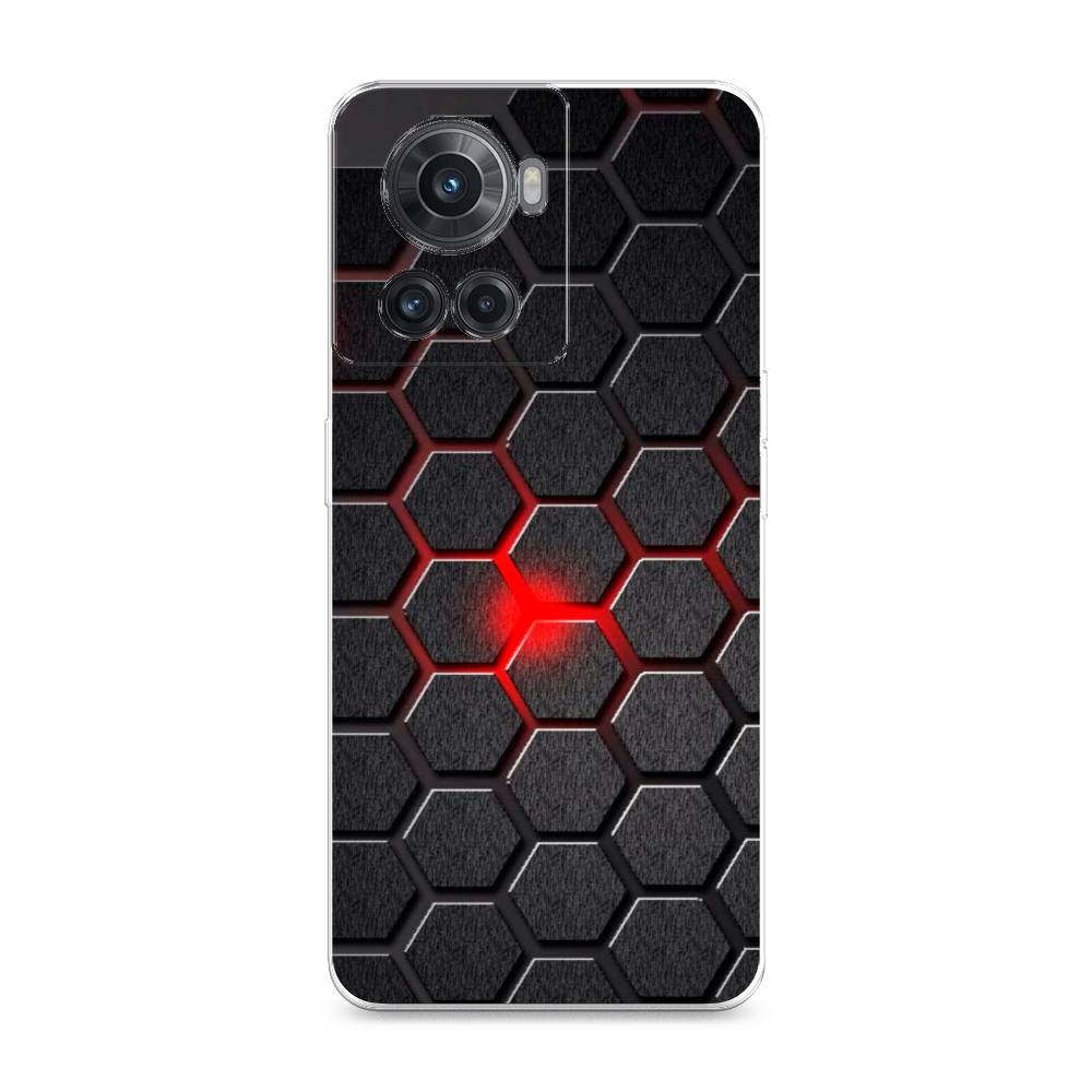 

Чехол на OnePlus 10R "Соты красные", Красный;черный;серый, 153050-3