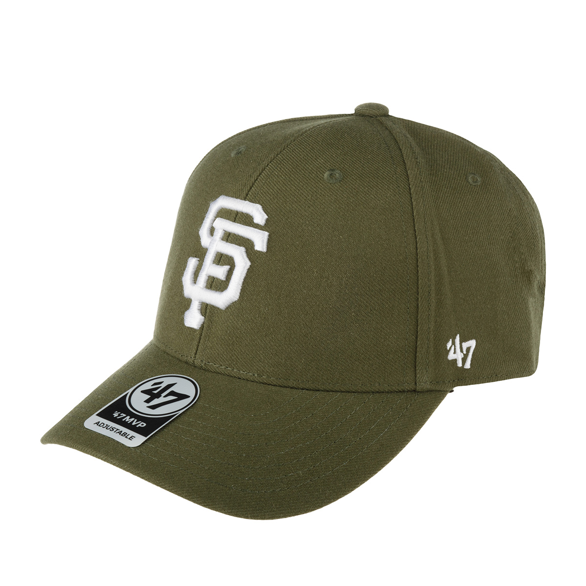 Бейсболка унисекс 47 BRAND B-MVP22WBV-SW San Francisco Giants MLB оливковая, one size хаки