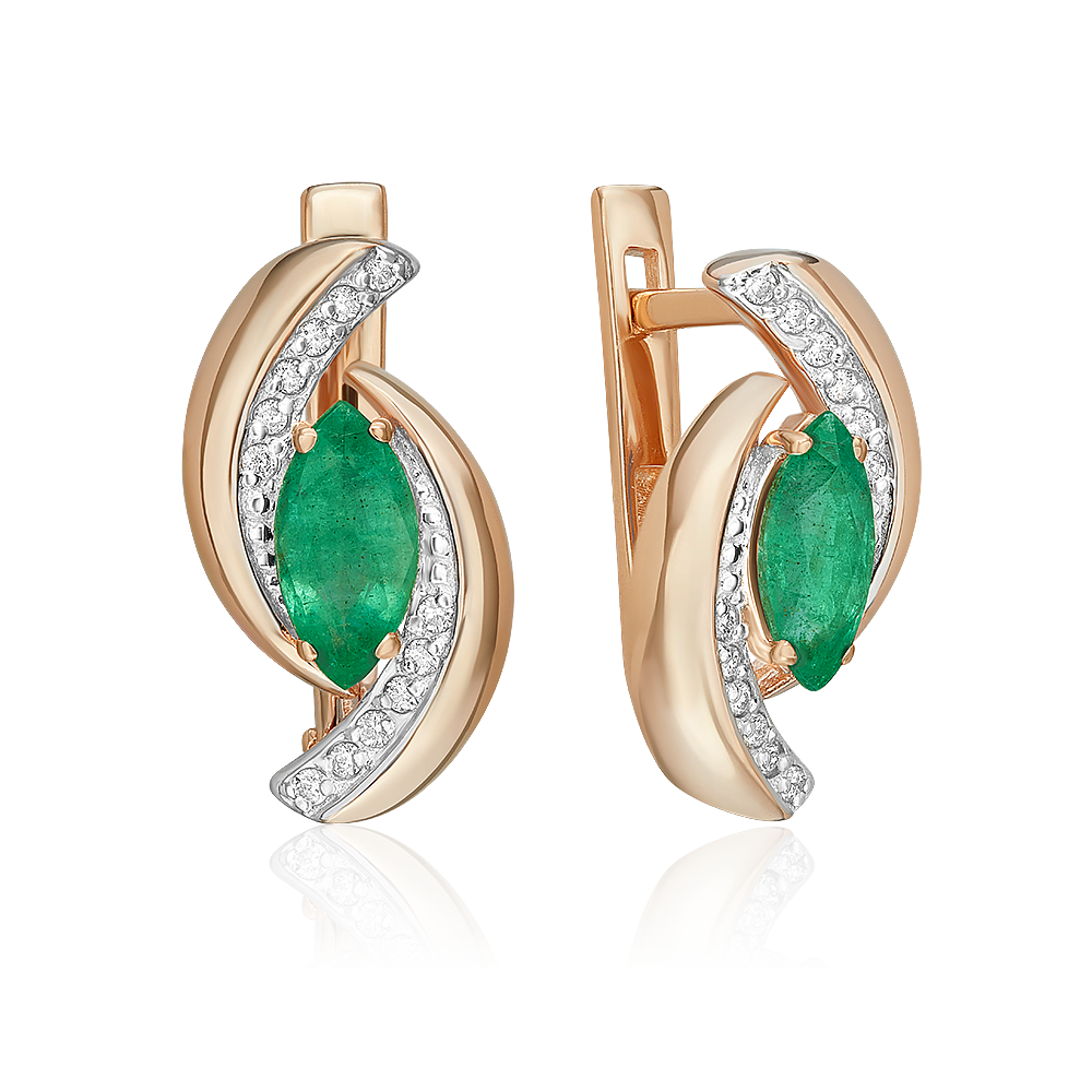 

Серьги из золота PLATINA jewelry 02-5235, изумруд, 02-5235