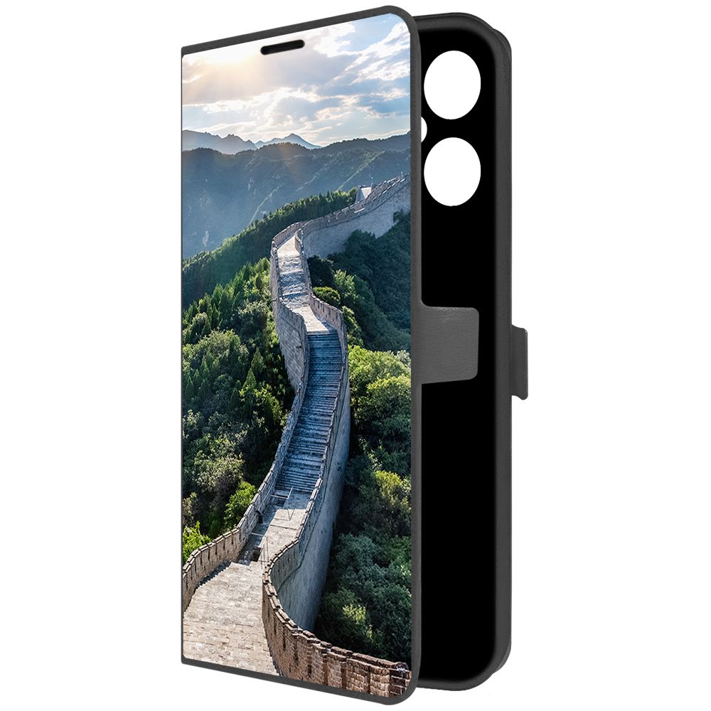 

Чехол-книжка Krutoff Eco Book для TECNO Pova Neo 3 Китай, Великая Стена (черный)