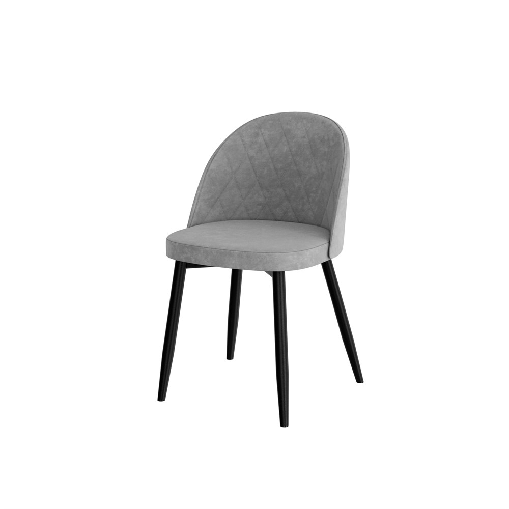 Комплект из 2 стульев Миро Ромб Каркас Черный /Велюр Серый, 2 шт.