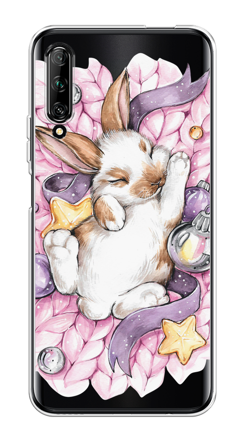 

Чехол на Huawei Y9s "Кролик спит", Розовый;белый, 611150-5