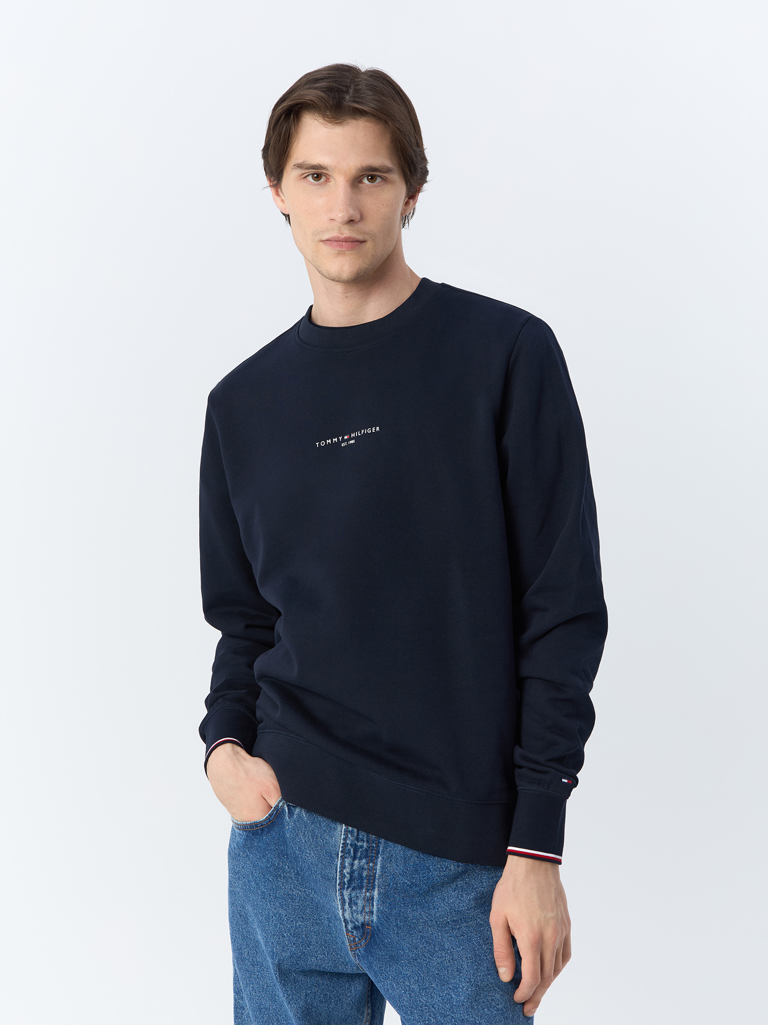 Свитшот мужской Tommy Hilfiger Tipped MW0MW33640DW5 синий 3XL