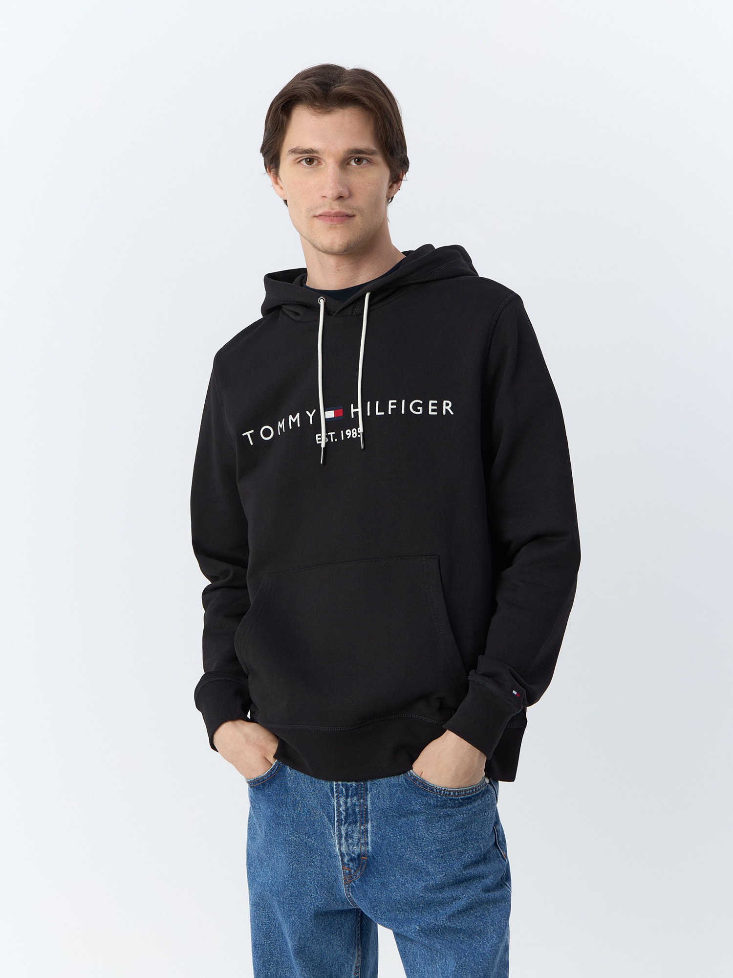 Худи мужское Tommy Hilfiger Logo Hoodie MW0MW13720BDS черное L 11459₽