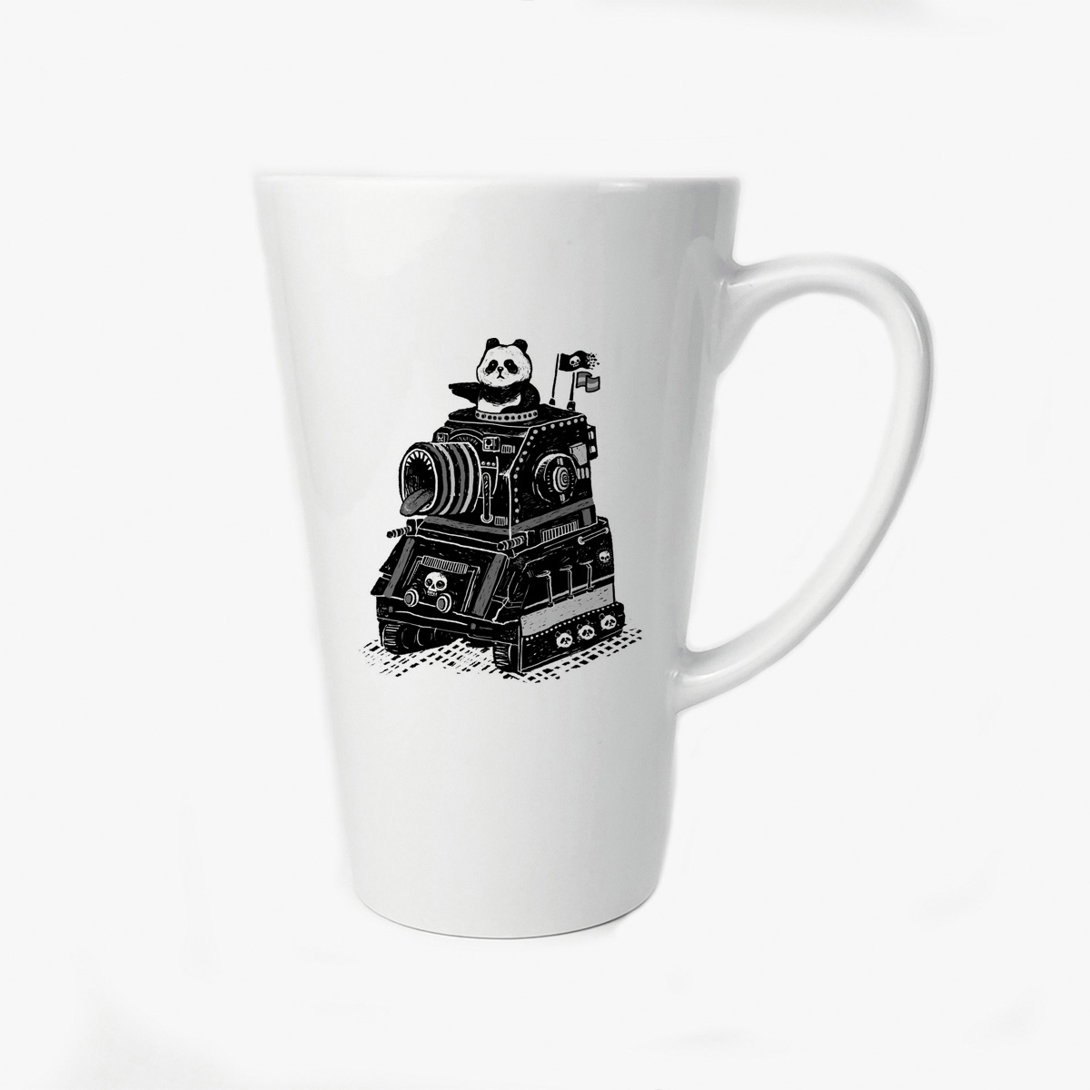 

Большая конусная кружка CoolPodarok Панда начальник экипажа флаг череп