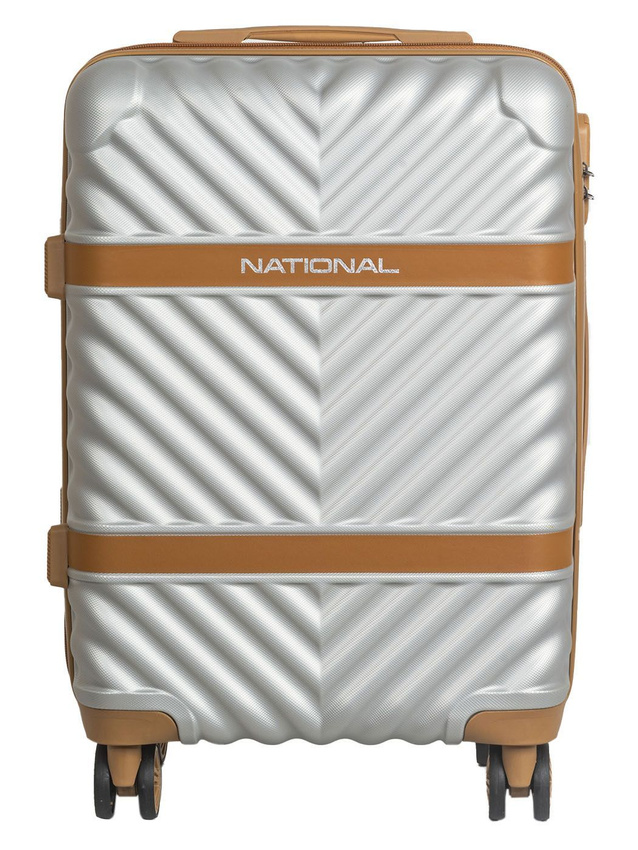 

Чемодан унисекс National NLT108-S, silver white серебристый 56x38x23, National NLT108-S, silver white