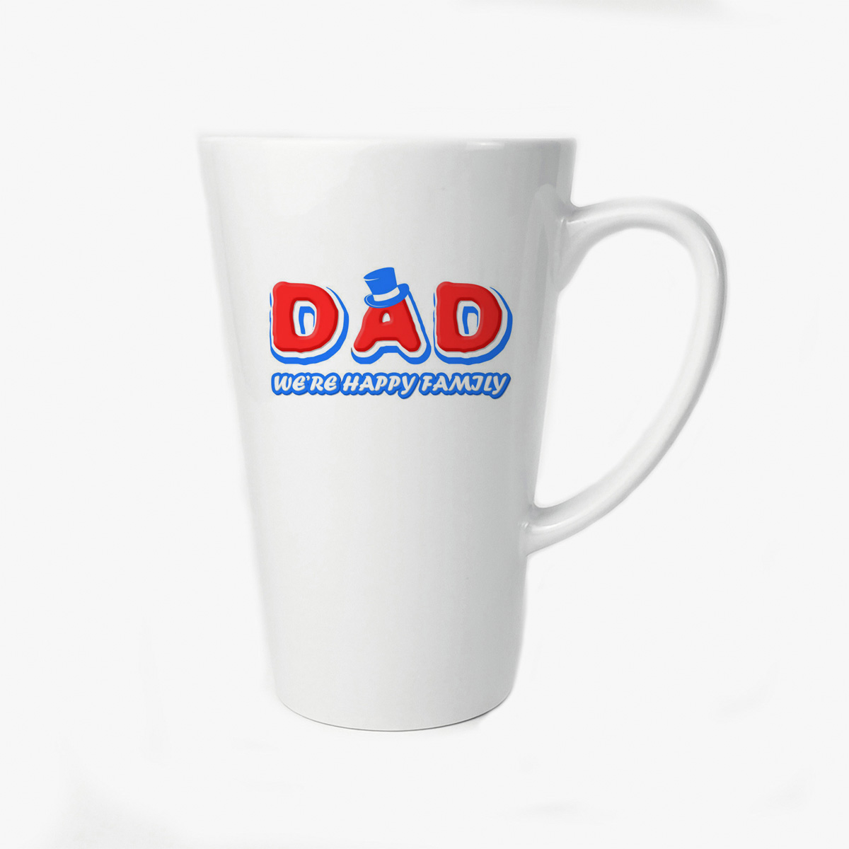 

Большая конусная кружка CoolPodarok Прикол Семья Dad were happy family