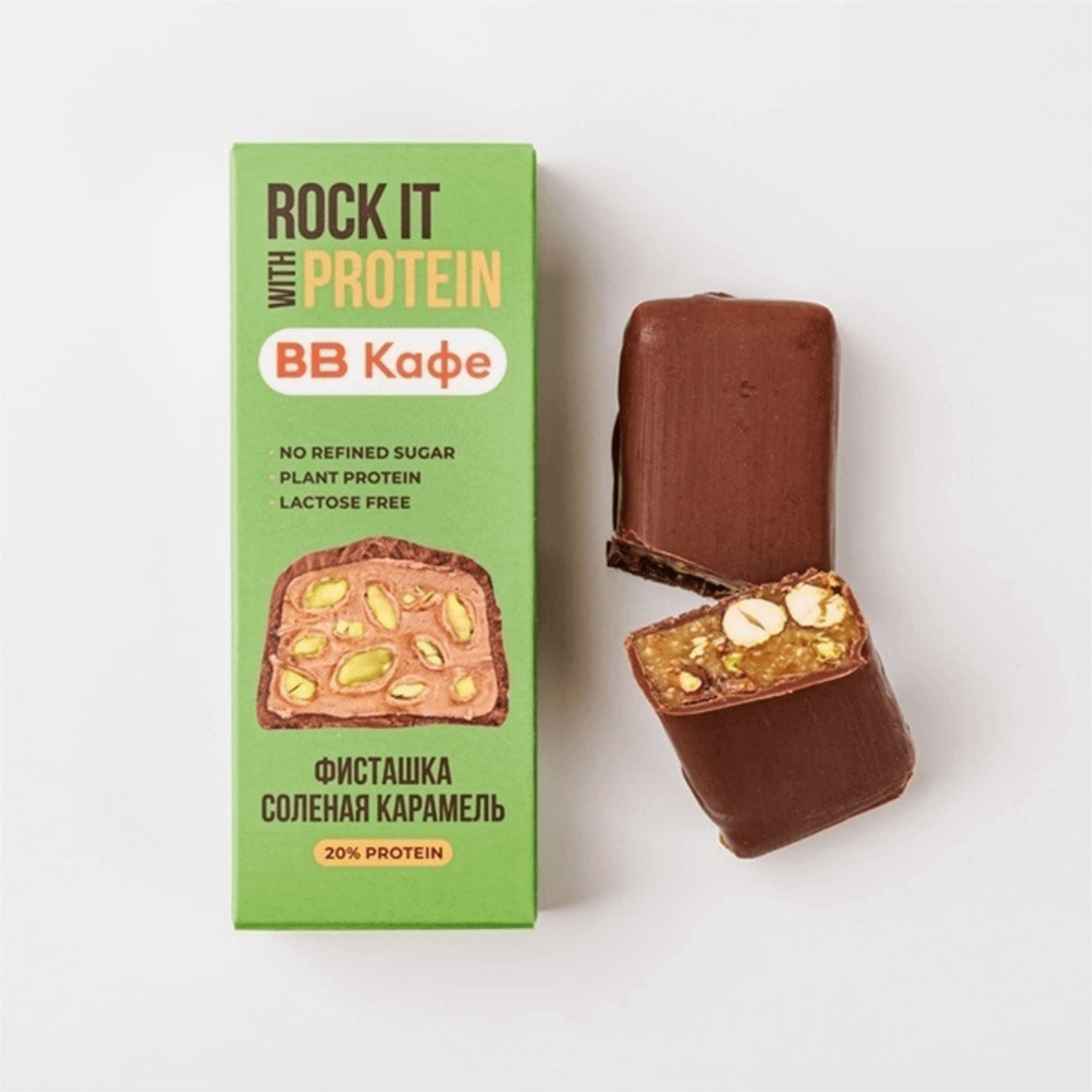 

Протеин батончик ВкусВилл соленая карамель с фисташками 40 г