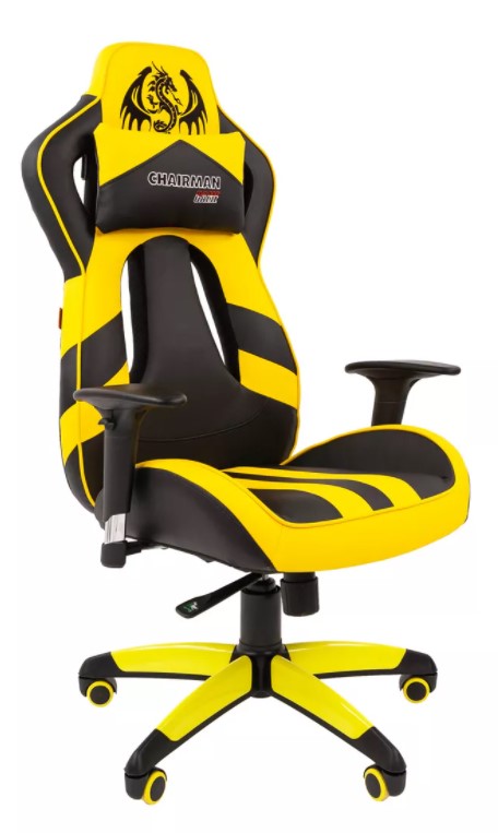 фото Игровое кресло chairman game 25 черный; желтый