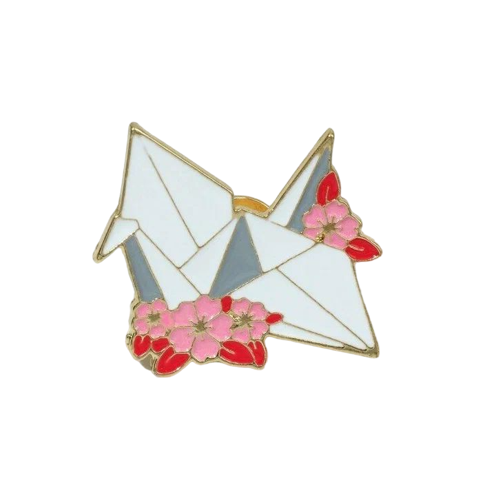фото Значок "нежность" оригами, цветной в золоте queen fair