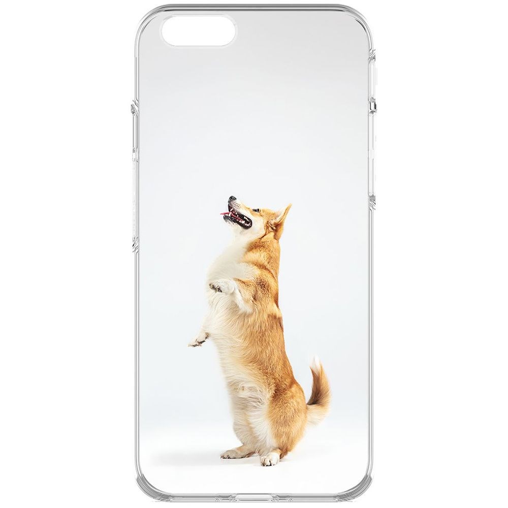 

Чехол-накладка Krutoff Clear Case Корги готов служить для iPhone 6, Прозрачный