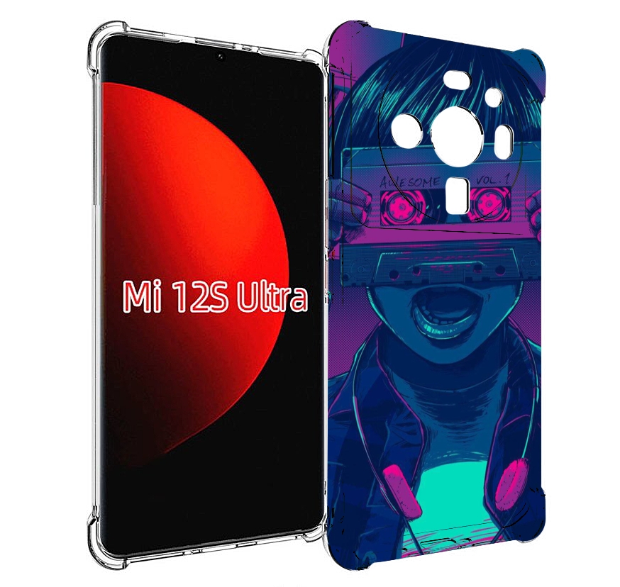 

Чехол MyPads киберпанк с кассетой для Xiaomi 12S Ultra, Прозрачный, Tocco