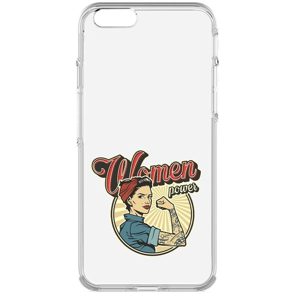 

Чехол-накладка Krutoff Clear Case Women Power для iPhone 6, Прозрачный