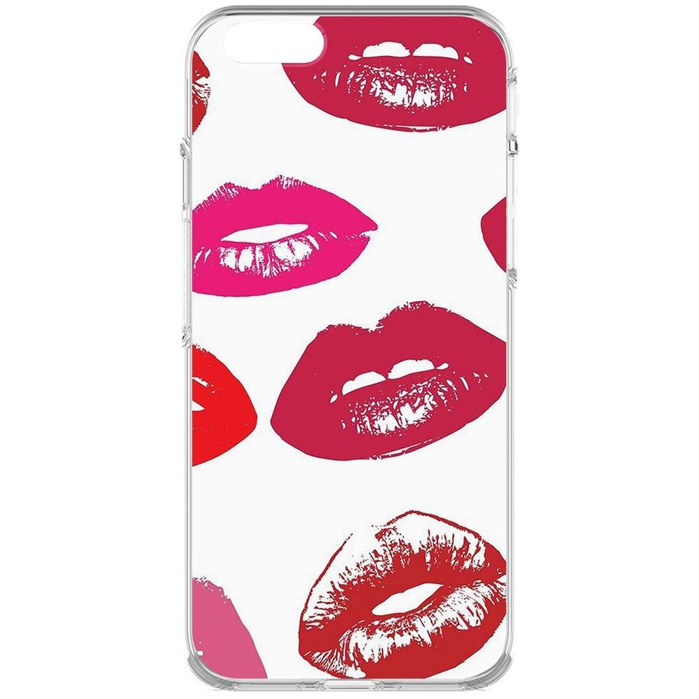

Чехол-накладка Krutoff Clear Case Губы паттерн 2 для iPhone 6, Прозрачный