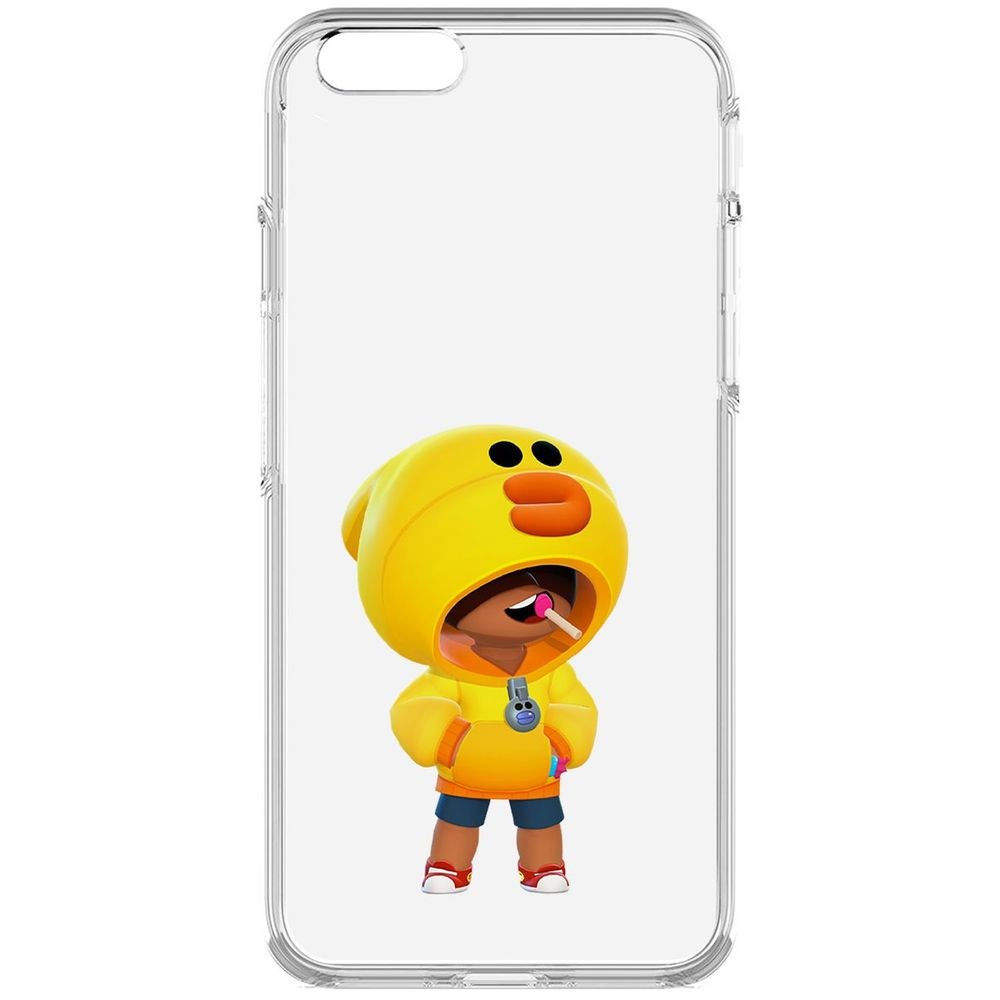 

Чехол-накладка Krutoff Clear Case Brawl Stars-Леон Салли для iPhone 6S, Прозрачный