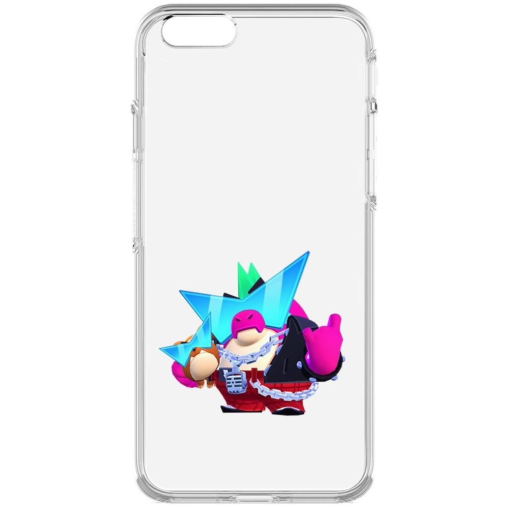 

Чехол-накладка Krutoff Clear Case Brawl Stars-Плохиш Базз для iPhone 6S, Прозрачный