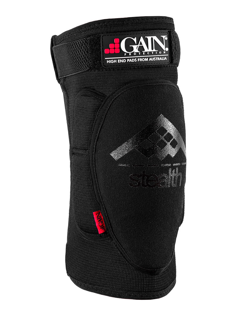фото Профессиональная защита коленей bmx, скейт, самокат stealth knee pads, черная, размер m ga gain