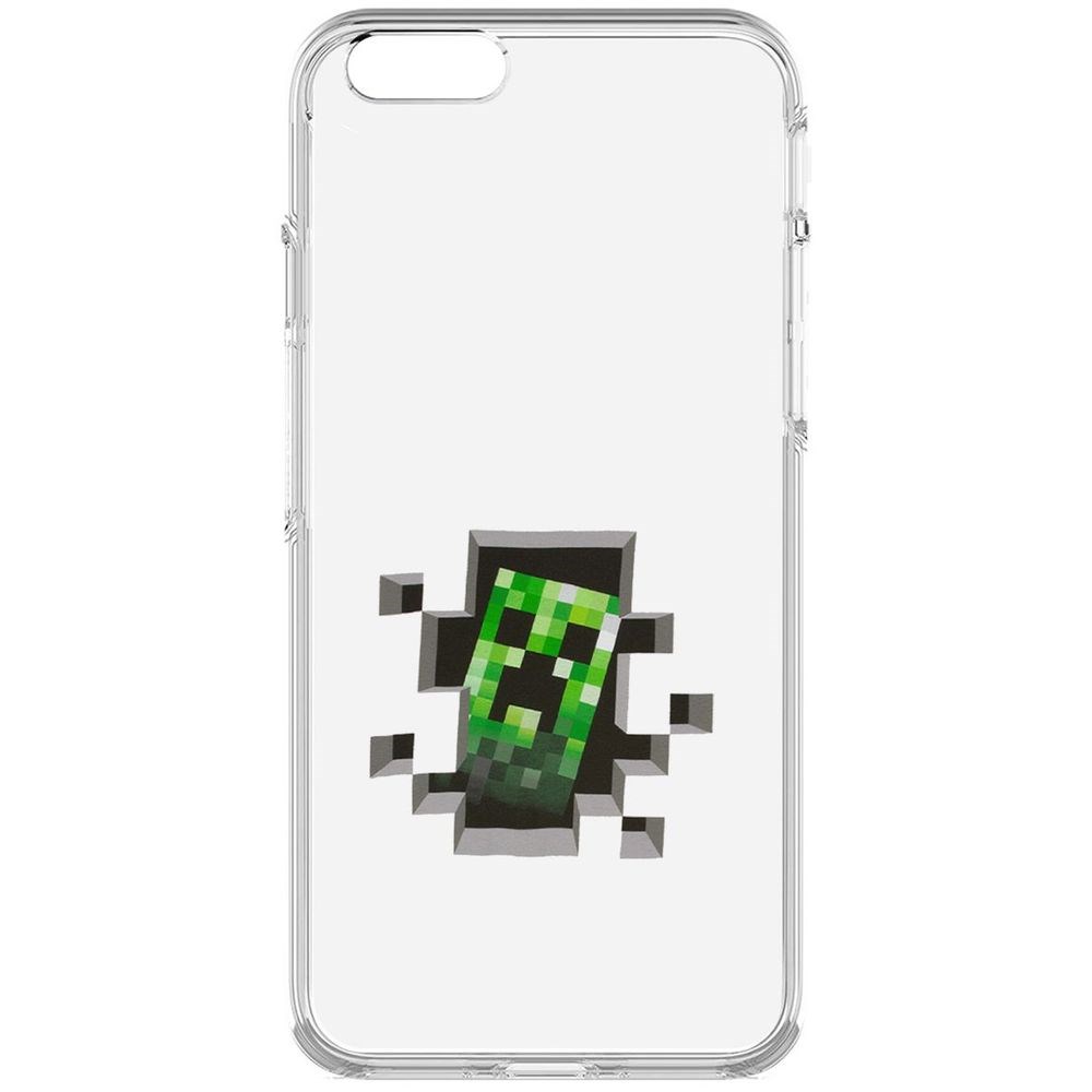 

Чехол-накладка Krutoff Clear Case Minecraft-Крипер для iPhone 6S, Прозрачный