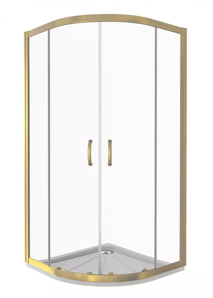 

Душевой уголок Good Door Jazze 80x80 R-80-C-G профиль Золото стекло прозрачное