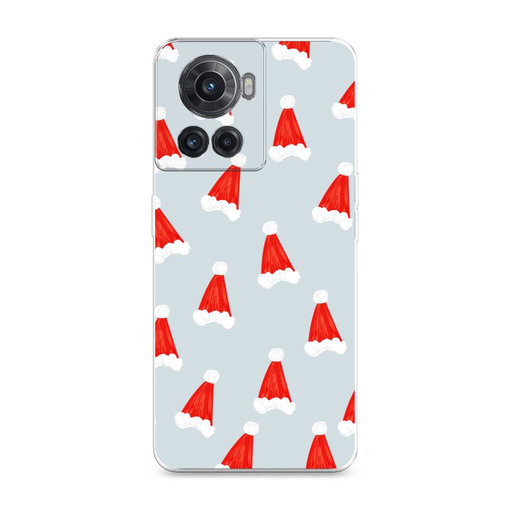 

Чехол на OnePlus 10R "Новогодние шапочки", Белый;красный;серый, 153050-5