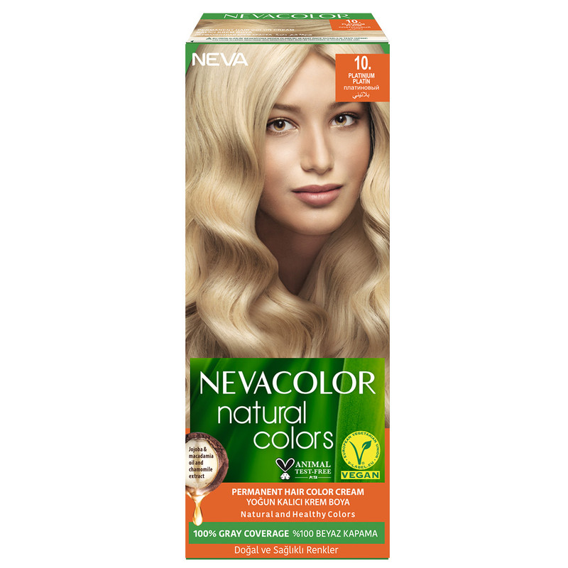 Крем-краска для волос Neva Natural Colors Стойкая 10 Платиновый стойкая крем краска для волос neva premium 1001 ультра платина 2шт