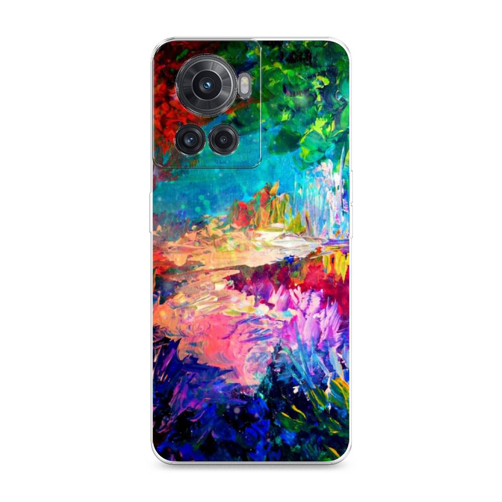 

Чехол на OnePlus 10R "Лес-гуашь", Синий;розовый;зеленый, 153050-4