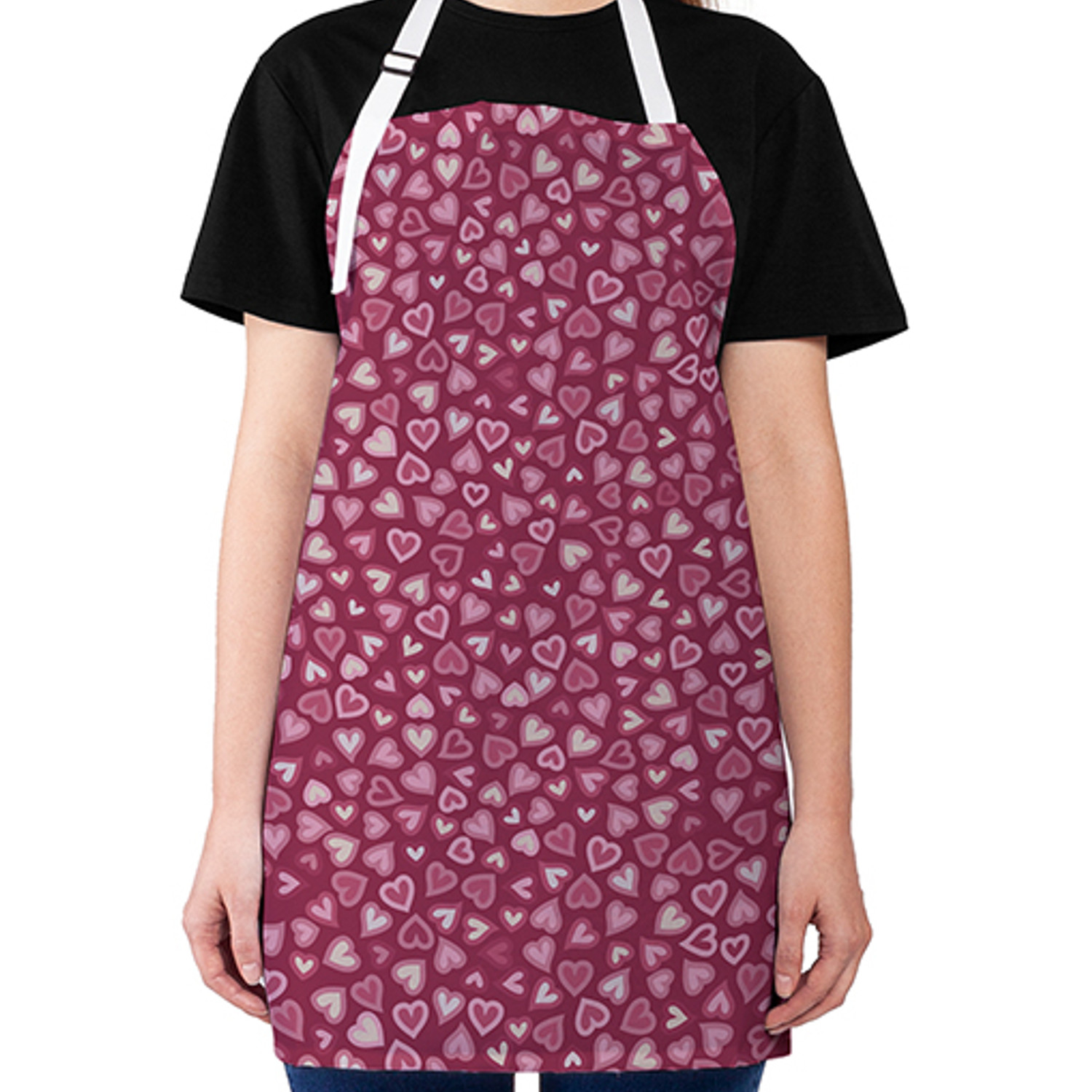 

Фартук кухонный JoyArty "Светящиеся сердечки" универсальный размер для женщин и мужчин, Розовый, Светящиеся сердечки