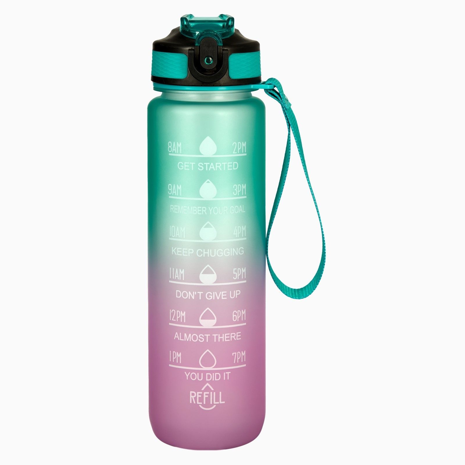 

Бутылка для воды "Refill", 1 л, 28.5 х 7 см, Зеленый;розовый, Refill