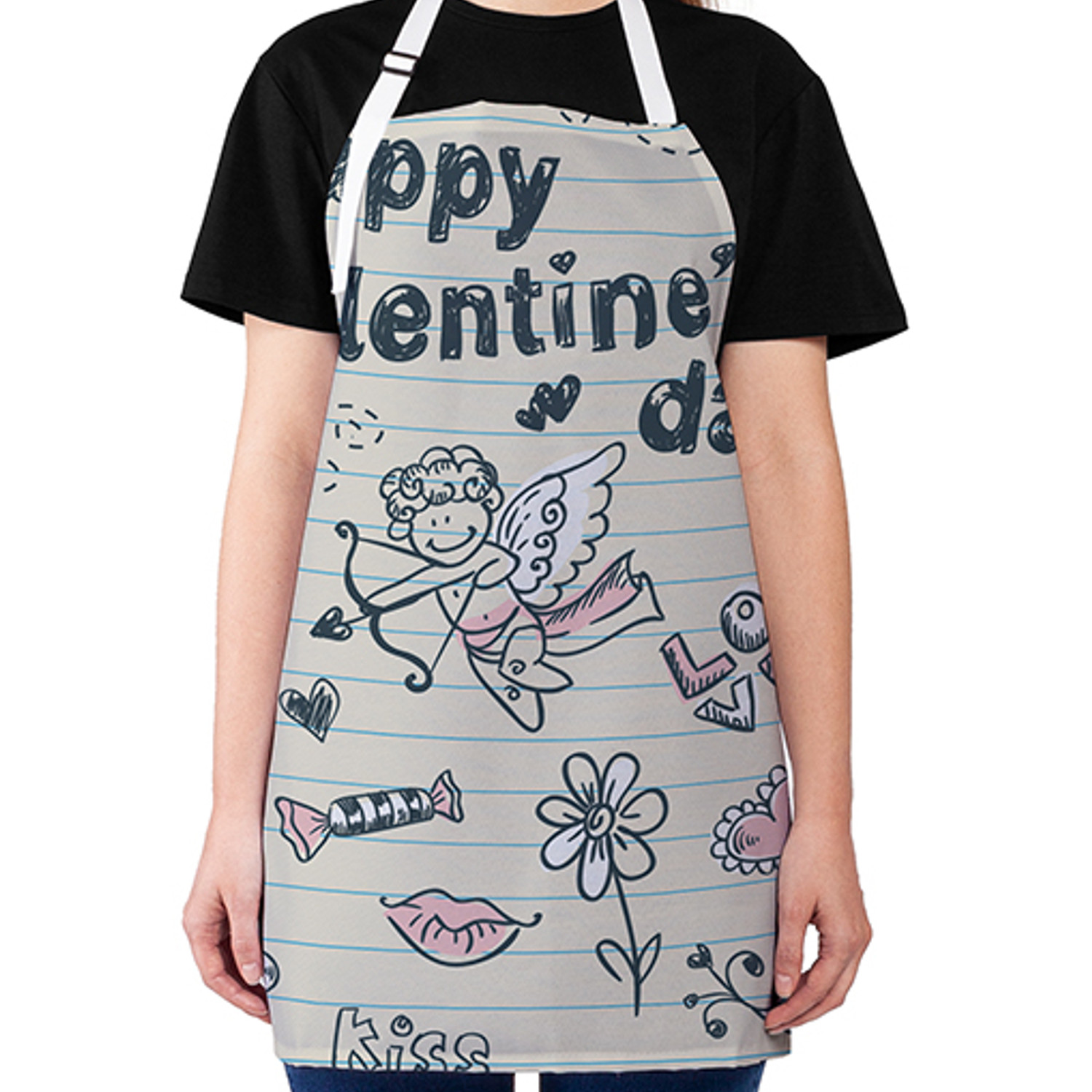 

Фартук кухонный JoyArty "Признание в любви" универсальный размер для женщин и мужчин, Белый, Признание в любви